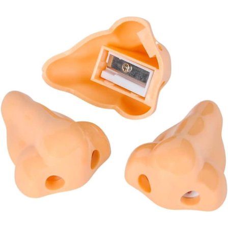 3-pakks morsom nese blyantspisser, skoleutstyr, premier for barn