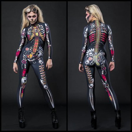 (M)STEAMPUNK SKELET Halloween Kostume til Kvinder