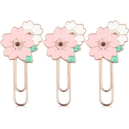 3 stk. kirsebærblomst papirclips, søde farverige Sakura papirclips