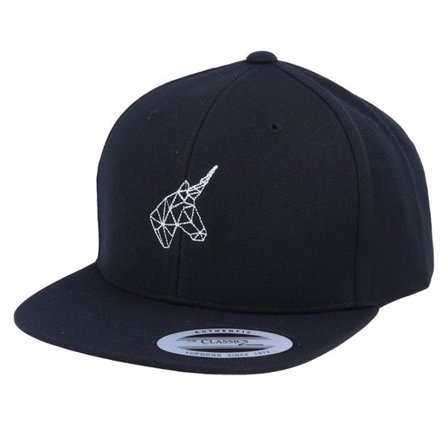 Unicorns - Svart snapback Keps - Kids Geometric Unicorn Black Snapback @ Hatstore