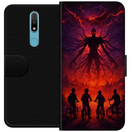 Yhteensopiva Lompakkokotelo Nokia Nokia 2.4 Tumma fantasialan inspiroitu Stranger Things kanssa yliluonnollinen olento, salamointi ja pyöräilevät l