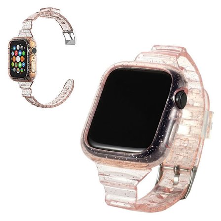 glitter themed klockarmband för Apple Watch Series 6 / 5 44mm - rosa