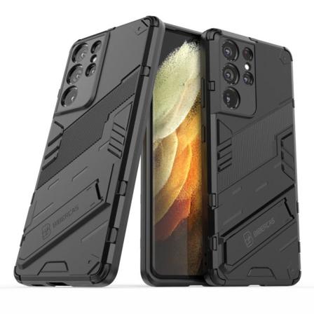 Samsung S21 Ultra Stöttåligt Skal Med Kickstand Thinarmor V2 Svart
