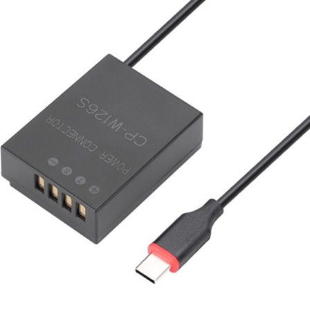 NP-W126S Dummy Batteri AC Strömförsörjningsadapter