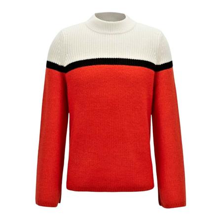 Hugo Boss, Large striped sweater Issamay collar - 50391779 Czerwony, Kobieta, Rozmiar: M