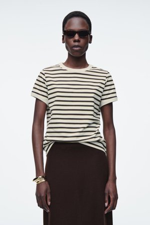 COS Women's Shrunken Ringer T-Shirt in White