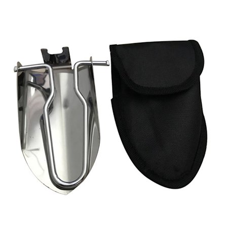 Mini hopfällbar spade i rostfritt stål, trädgårdsverktyg för resor utomhus