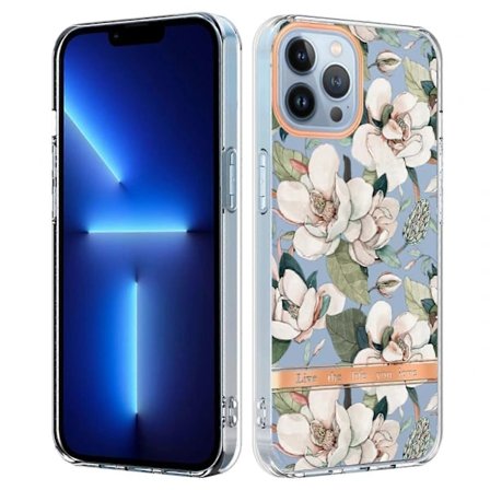 Til iPhone 13 Pro Blomster og Planter Serie IMD TPU Mobilcover