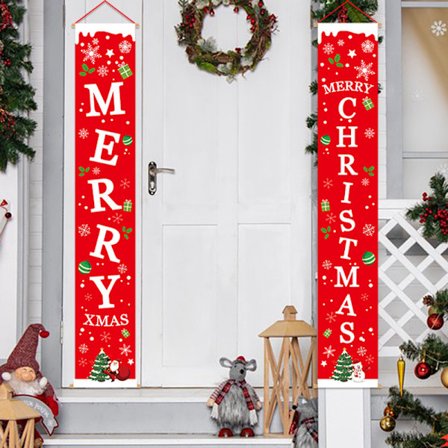 1 Pack Merry Christmas Banner-skylt - Juldekoration för Veranda