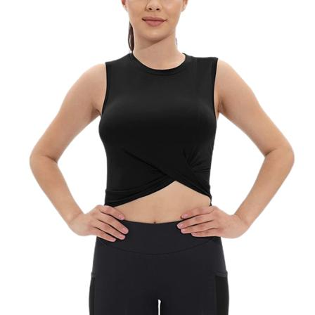 Enfärgade Linne För Kvinnor Ärmlösa Crop Tops