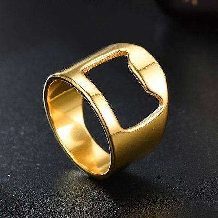 10 st Guld Ring Flasköppnare för Män Bar Mångsidig Rostfri Stålring för Fest (22mm)