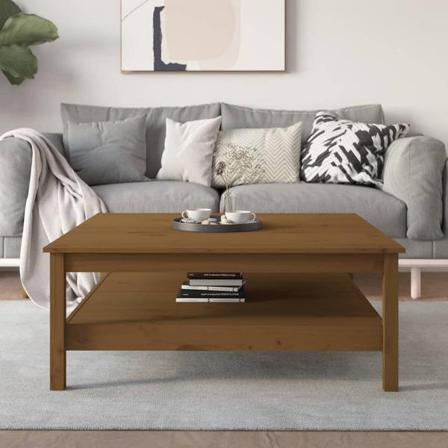 Vidaxl Soffbord Honungsbrun 100x100x40 Cm Massiv Furu Brun