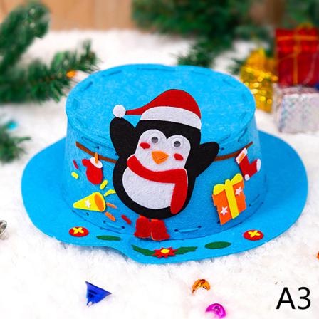 Kids Diy Christmas Hat Handgjorda Icke-vävda Tomteluvor Hantverksleksaker