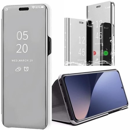 Helkroppsfodral för Xiaomi 12 Pro 360 Protection Clear View Smart Case - Silver