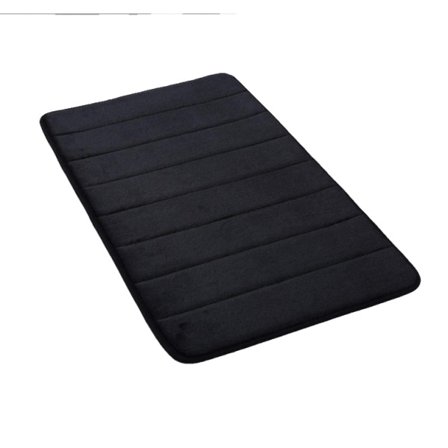 IC Pesunpesuvastainen Coral Velvet -lattiamatto muistivaahdolla kylpyhuoneeseen ja keittiöön (80x160 cm Musta)