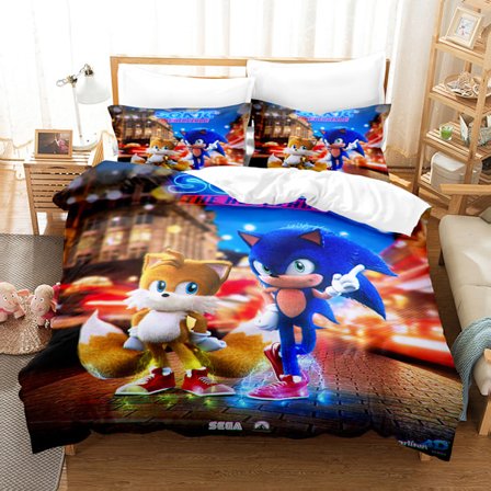 Sonic tecknad anime sänglakan täcke set tredelat set