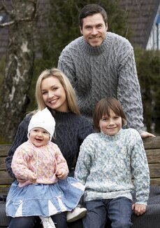 Familjetröja med flätmönster