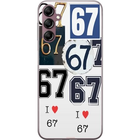 Yhteensopiva Puhelinkuori Samsung Galaxy A14 5G 67 meemi vintage numerot kollaasi retro 6-7 numeroa klassinen typografia vintage muotoilu