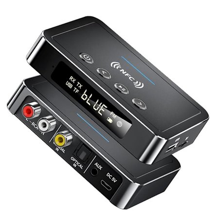 Trådløs Bluetooth 5.0 lydtransmittermottaker Nfc Hifi Musikkadapter Aux Rca