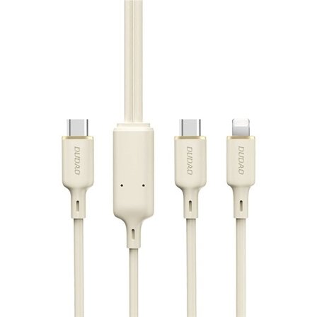 Dudao L7SF 2in1-kabel USB-C - USB-C / Lightning 100W 1,2 m - beige