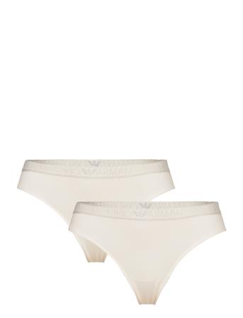 Ladies Knitted 2-Pac Brazilian Brief Lingerie Panties Brazilian Panties Creme Emporio Armani*Betinget Tilbud