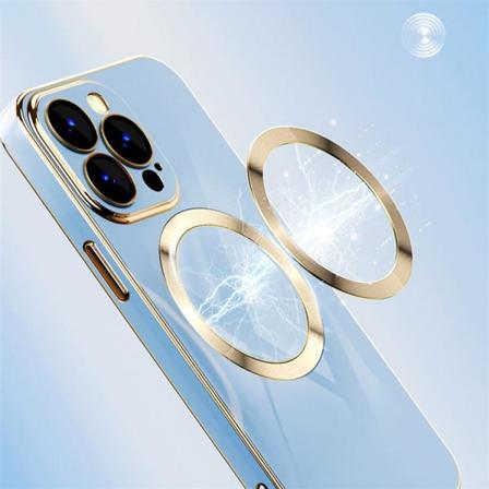 Iphone 14 Pro Max Magsafe Skal Gold Edge - Vit