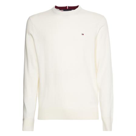 Tommy Hilfiger, Round-neck Knitwear Beige, Heren, Maat:M,Katoen