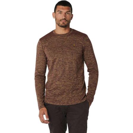No Excess, T-shirt long sleeve crewneck stretc port wine Bruin, Heren, Maat:XL