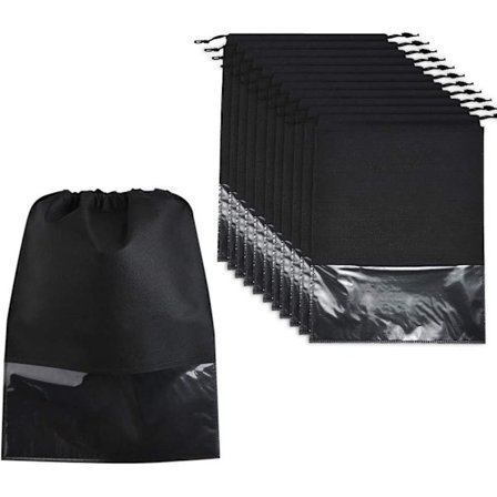 Matkakengän säilytyspussi (12 kpl), pölyltä suojaava kengänsuojus kenkien säilytykseen, kannettava kengänpussi läpinäkyvällä ikkunalla ja 