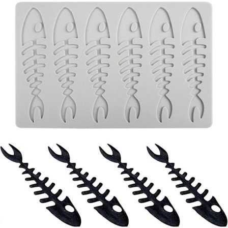 Fiskbens Silikon Fondantform, Silikon Fondant Spetsmatta, Silikon Spetsform för Tårtdekoration, Godis, Choklad, Tallriksdekoration