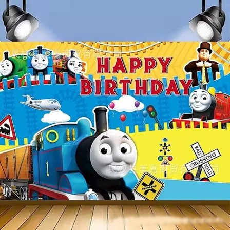 Thomas Tog Baggrund Fødselsdagsfestartikler Baggrund Fotobanner Dekorationer