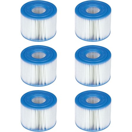 29001B01DEMGBAI Intex-29001E PureSpa Type S1 Easy Set Pool Filter Cartridges, (6 Fil, 1-Pack, Blue)