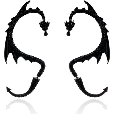 Punk Drageøreringer Morsomme Lette Gull Dragebrusk Wrap Øre 3D Dyr Gotisk Clip-on Stiftøreringer Bursdagsfest Smykkegave til Kvinner