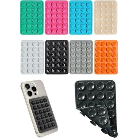 8-pak Universal Silikone Sugekop Telefonholder Kompatibel med Alle Modeller - Dobbeltsidet Klæbende Anti-Slip Design