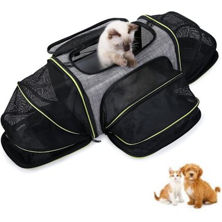 Kattebur, Udvidbart Sammenklappeligt Dyrebur, Kattetransportbur, med lynlås