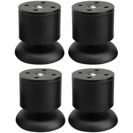 4 sorte ben - 6 cm justerbare møbelben i rustfrit stål