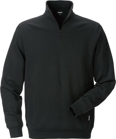 Fristads Herr Sweatshirt med kort dragkedja 7607 SM, Svart