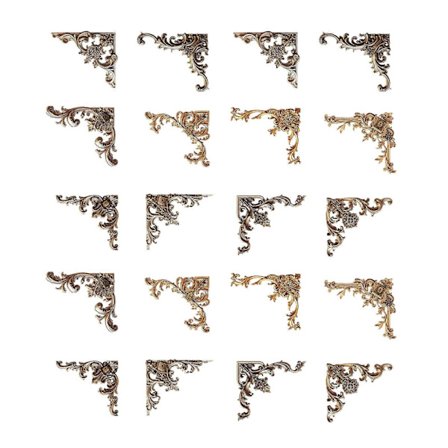 20 stk. Vintage Uthulede Hjørneklistremerker Journal Border Klistremerke Kompatibel med Scrapbooking Journal Fotoalbum Telefondeksel Kunsthåndverk