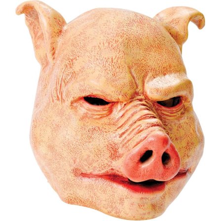 Pink Gummi Latex Horror Grise Maske, Pakke med 1 - Realistisk Kostume Tilbehør til Halloween, Cosplay Events & Mere