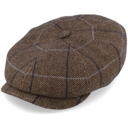 Stetson - Brun flatcap Keps - Hatteras Wool Brown Flat Cap @ Hatstore