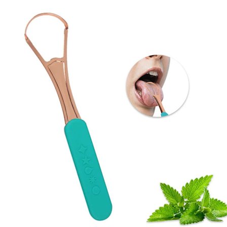 Bærbar dobbeltlags tungeskraber i rustfrit stål, oral mundbørste, rejseetui, skridsikkert håndtag, genanvendelig tungeskraber