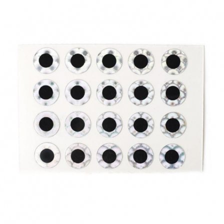 Stick-On Eyes 7,1 mm - Silver Scales
