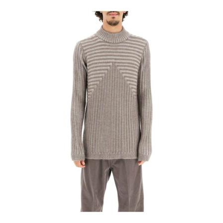 Rick Owens, Round-neck Knitwear Szary, Mężczyzna, Rozmiar: S