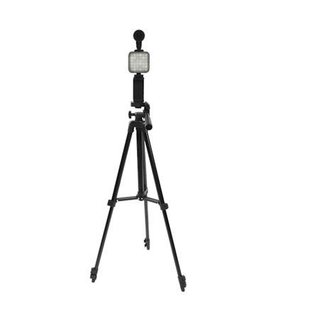 Videoudstyr med stativ, mikrofon, LED-fyldlys, 360° roterende smartphone-vlogging-sæt