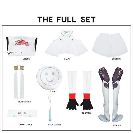 Spill Miku Racing Uniform Cosplay Kostymer Kvinner Racing Dress Dress Shorts Antrekk Fullt sett Halloween Carnival 2023 Nyhet M