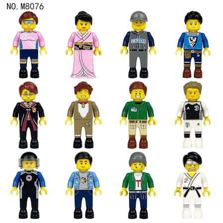 Påse med minifigurer, tillbehör till barns byggklossleksaker (M8076)