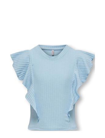 Kognella S/L Short Ruffle Top Jrs T-shirts Short-sleeved Blå Kids Only*Betinget Tilbud