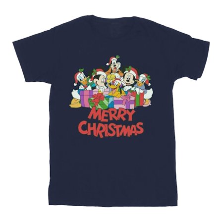 Disney Herr Mickey Mouse Och Vänner Jul T-Shirt XL Marinblå