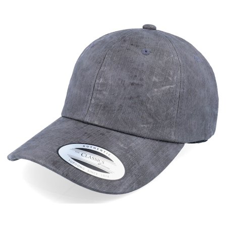 Yupoong - Grijs unconstructed Cap - Low Profile Coated Dark Grey Dad Cap @ Hatstore
