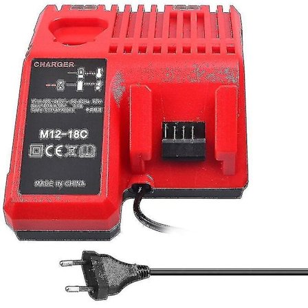 M12-18c Li-ion Batterioplader til Milwaukee 12v 14.4v 18v C1418c 48-11-1815/1828/1840 M18 M14 M12 - Perfekt -AD6-